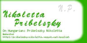 nikoletta pribelszky business card